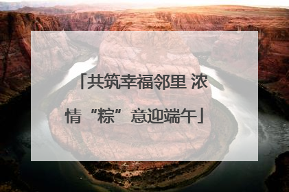 共筑幸福邻里 浓情“粽”意迎端午