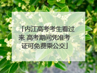 内江高考考生看过来 高考期间凭准考证可免费乘公交