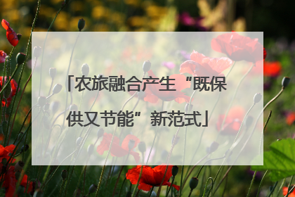 农旅融合产生“既保供又节能”新范式