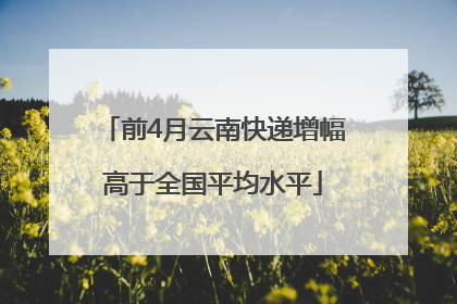 前4月云南快递增幅高于全国平均水平