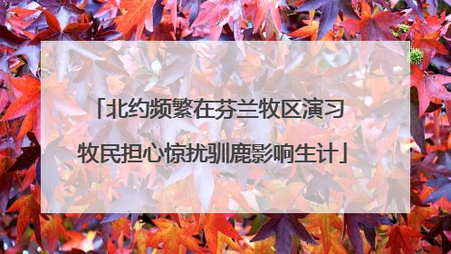 北约频繁在芬兰牧区演习 牧民担心惊扰驯鹿影响生计