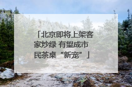 北京即将上架客家炒绿 有望成市民茶桌“新宠”