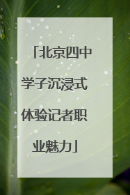 北京四中学子沉浸式体验记者职业魅力