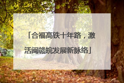 合福高铁十年路，激活闽赣皖发展新脉络