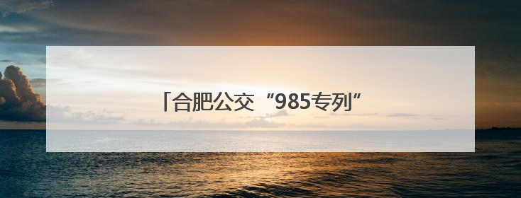 合肥公交“985专列”为高考考生提供接送服务