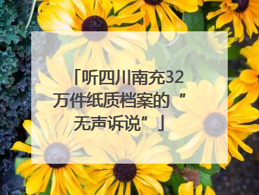 听四川南充32万件纸质档案的“无声诉说”