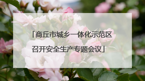 商丘市城乡一体化示范区召开安全生产专题会议