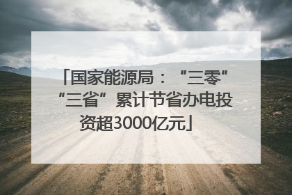 国家能源局：“三零”“三省”累计节省办电投资超3000亿元
