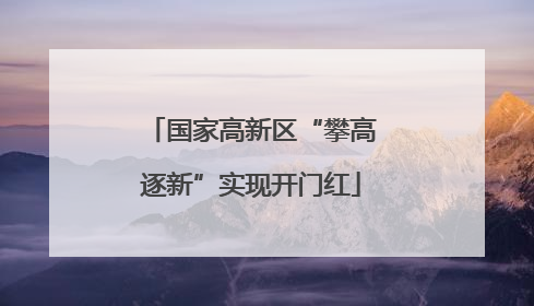 国家高新区“攀高逐新”实现开门红