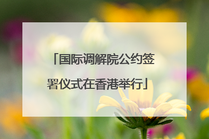 国际调解院公约签署仪式在香港举行