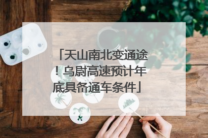 天山南北变通途！乌尉高速预计年底具备通车条件