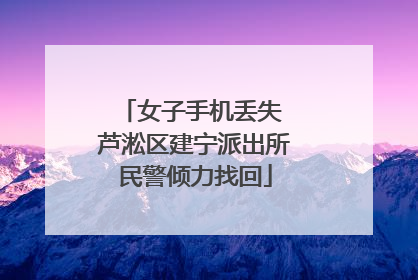 女子手机丢失 芦淞区建宁派出所民警倾力找回