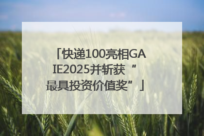 快递100亮相GAIE2025并斩获“最具投资价值奖”
