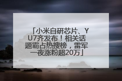 小米自研芯片、YU7齐发布！相关话题霸占热搜榜，雷军一夜涨粉超20万