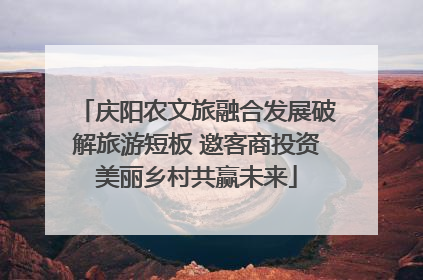 庆阳农文旅融合发展破解旅游短板 邀客商投资美丽乡村共赢未来