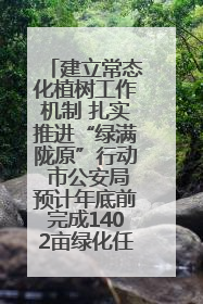 建立常态化植树工作机制 扎实推进“绿满陇原”行动 市公安局预计年底前完成1402亩绿化任务