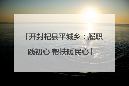 开封杞县平城乡：履职践初心 帮扶暖民心