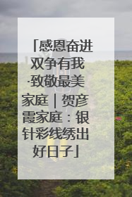 感恩奋进 双争有我·致敬最美家庭｜贺彦霞家庭：银针彩线绣出好日子