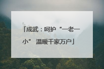 成武：呵护“一老一小” 温暖千家万户
