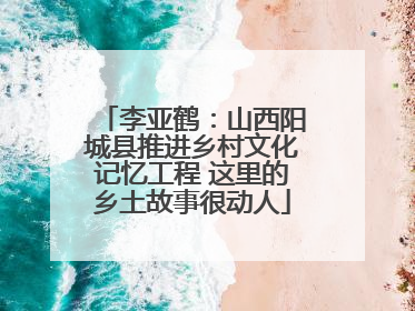 李亚鹤：山西阳城县推进乡村文化记忆工程 这里的乡土故事很动人