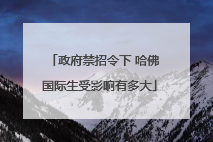 政府禁招令下 哈佛国际生受影响有多大