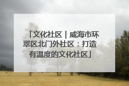 文化社区｜威海市环翠区北门外社区：打造有温度的文化社区