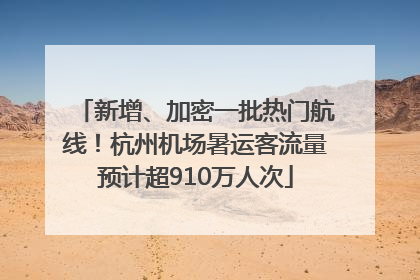 新增、加密一批热门航线！杭州机场暑运客流量预计超910万人次