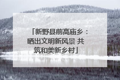 新野县前高庙乡：晒出文明新风景 共筑和美新乡村