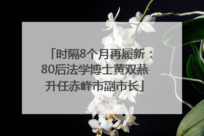 时隔8个月再履新：80后法学博士黄双燕升任赤峰市副市长