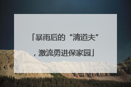 暴雨后的“清道夫”，激流勇进保家园