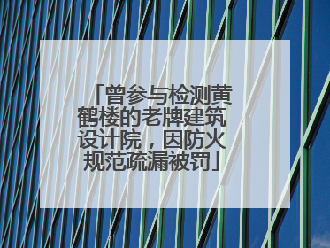 曾参与检测黄鹤楼的老牌建筑设计院，因防火规范疏漏被罚