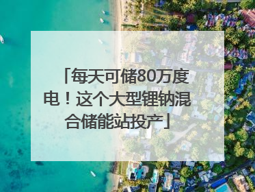 每天可储80万度电！这个大型锂钠混合储能站投产