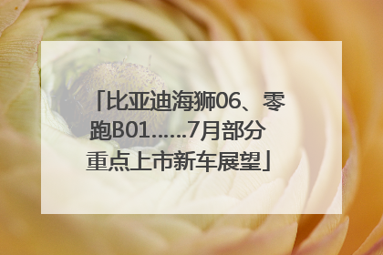 比亚迪海狮06、零跑B01……7月部分重点上市新车展望