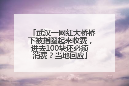 武汉一网红大桥桥下被指圈起来收费，进去100块还必须消费？当地回应