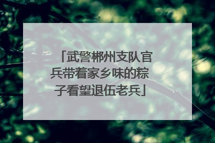 武警郴州支队官兵带着家乡味的粽子看望退伍老兵