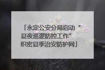 永定公安分局启动“夏夜巡逻防控工作” 织密夏季治安防护网