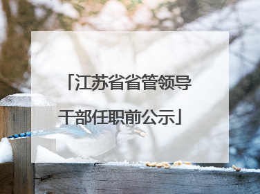 江苏省省管领导干部任职前公示