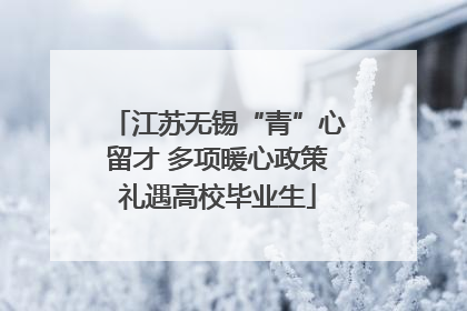 江苏无锡“青”心留才 多项暖心政策礼遇高校毕业生