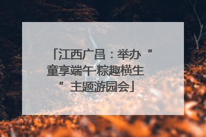 江西广昌：举办“童享端午·粽趣横生”主题游园会