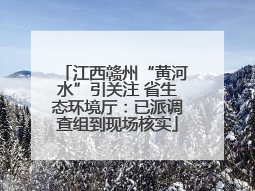 江西赣州“黄河水”引关注 省生态环境厅：已派调查组到现场核实