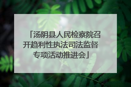 汤阴县人民检察院召开趋利性执法司法监督专项活动推进会