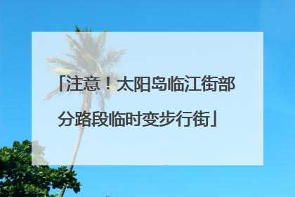 注意！太阳岛临江街部分路段临时变步行街