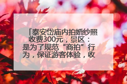 泰安岱庙内拍婚纱照收费300元，景区：是为了规范“商拍”行为，保证游客体验，收取费用全部上交国库