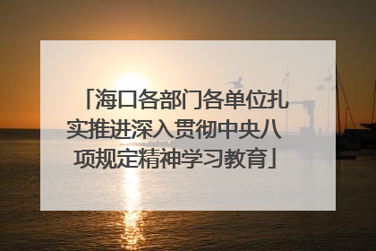 海口各部门各单位扎实推进深入贯彻中央八项规定精神学习教育