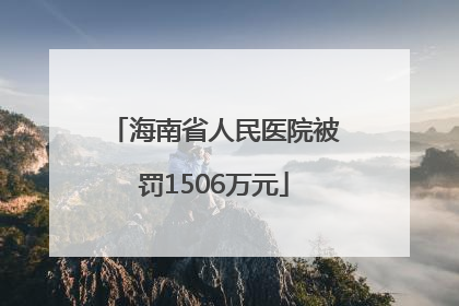 海南省人民医院被罚1506万元