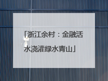 浙江余村：金融活水浇灌绿水青山