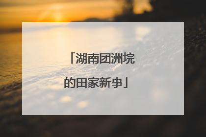 湖南团洲垸的田家新事