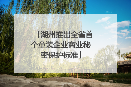 湖州推出全省首个童装企业商业秘密保护标准