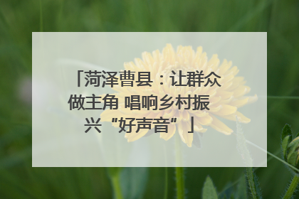 菏泽曹县：让群众做主角 唱响乡村振兴“好声音”