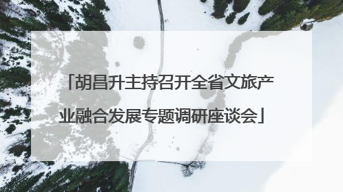 胡昌升主持召开全省文旅产业融合发展专题调研座谈会